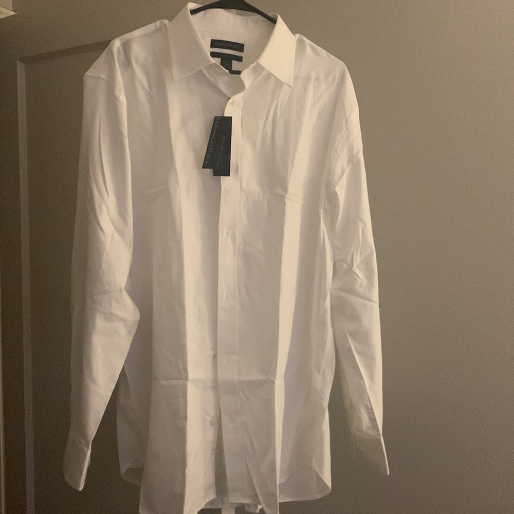 Banana republic fine Royal twill dress shirt white slim fit XL new with tags
